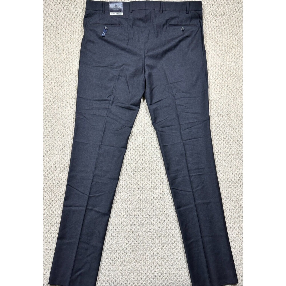 NEW Ballin Dress Pant Men 42 Dark Gray THEO Super 120s Wool Slim Fit Comfort Eze